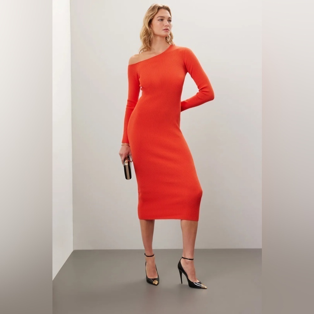 Lapointe One Shoulder Midi Dress